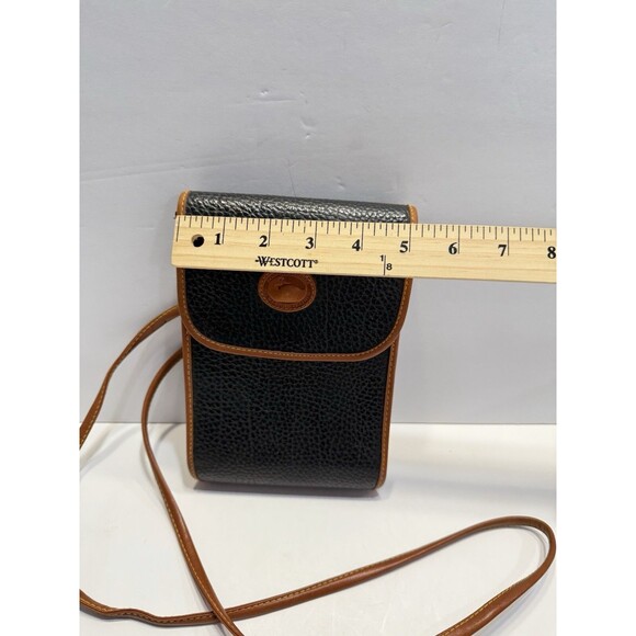 Vtg. Dooney & Bourke Black Leather Travel Crossbody Bag Multi-Pocket Card Slot - Picture 6 of 16